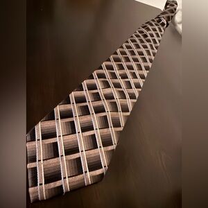 Arrow Brown and Cream Checkered Formal Silk Neck Tie